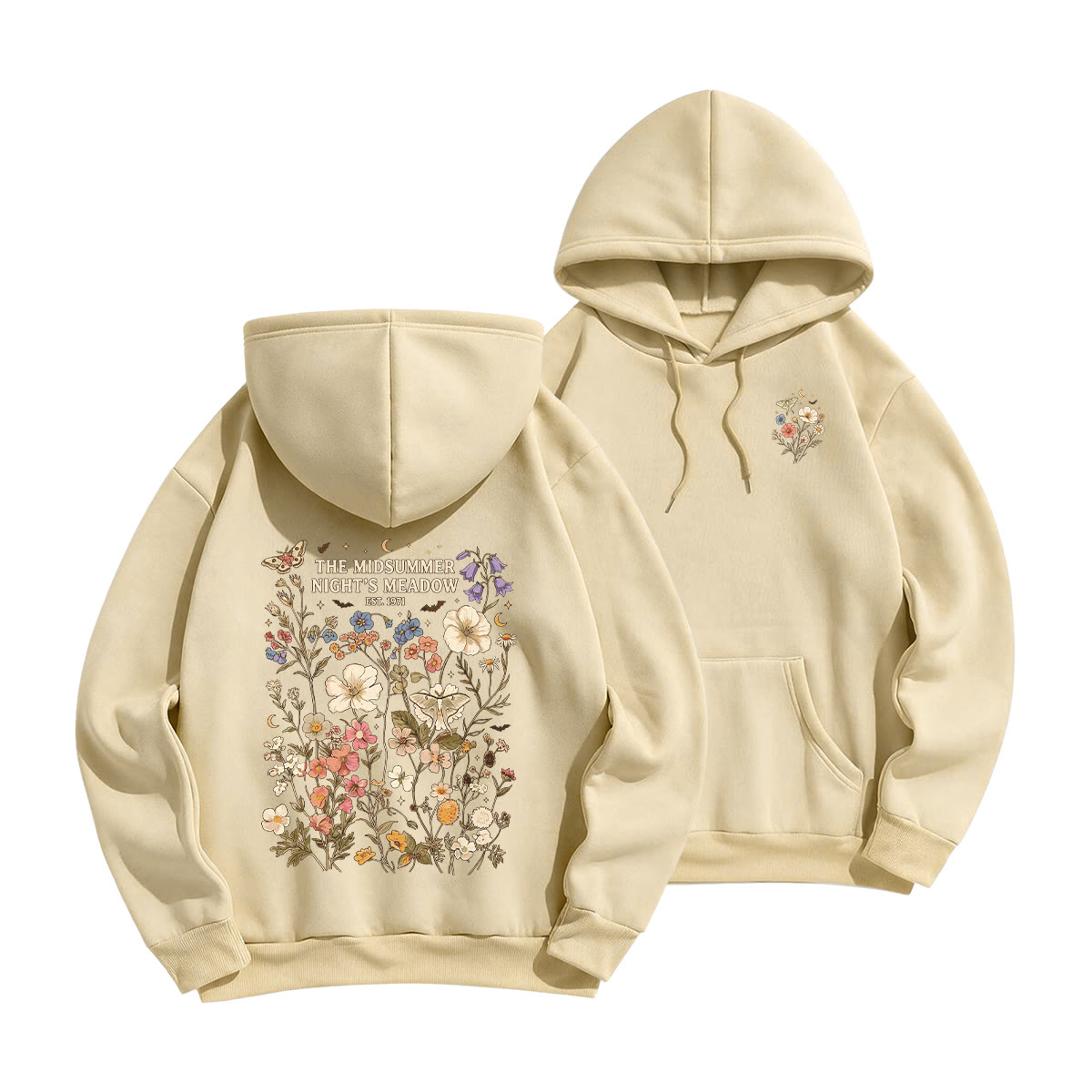 Rubbyoo Midsummer Night's Meadow Unisex Hoodie - Light Coffee - 2XL - image 22
