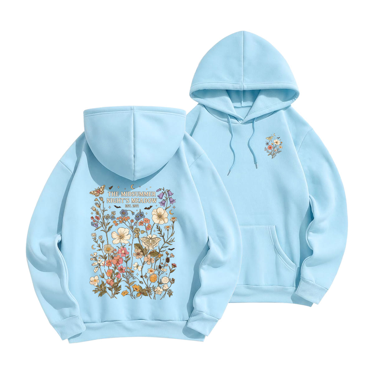 Rubbyoo Midsummer Night's Meadow Unisex Hoodie - Light Blue - 2XL - image 10
