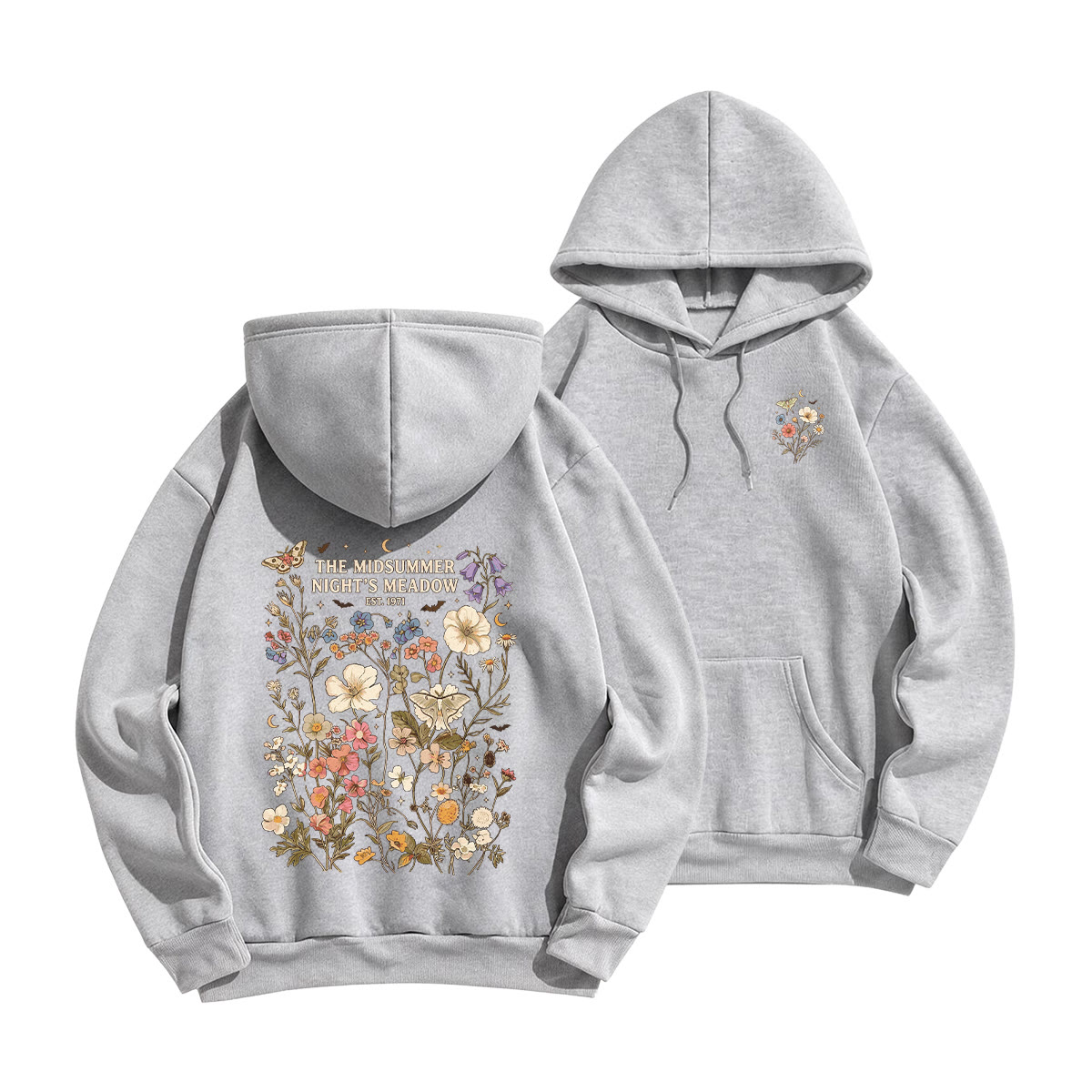 Rubbyoo Midsummer Night's Meadow Unisex Hoodie - Grey - 2XL - image 16