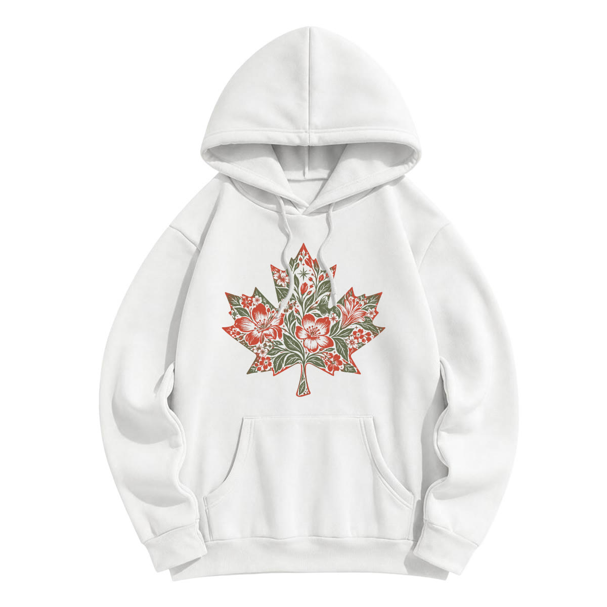 Rubbyoo Magical Floral Leaf Unisex Hoodie - White - 2XL - image 7