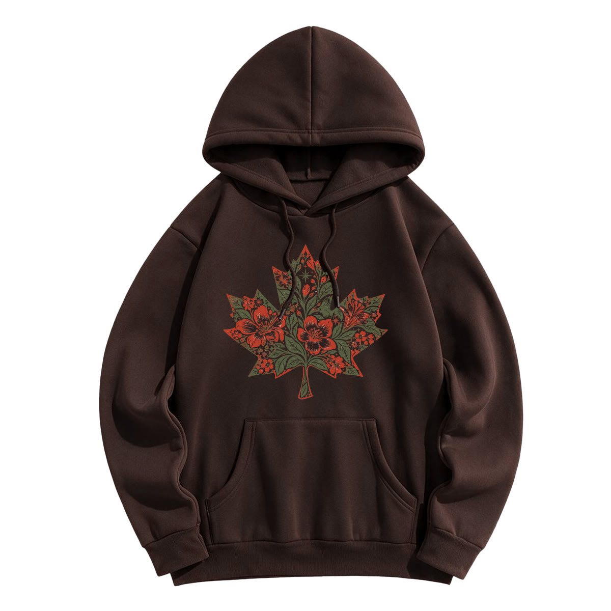 Rubbyoo Magical Floral Leaf Unisex Hoodie - Coffee - 2XL - image 8