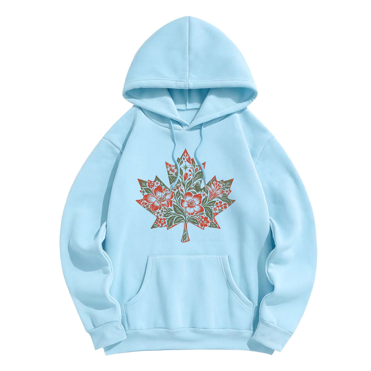 Rubbyoo Magical Floral Leaf Unisex Hoodie - Light Blue - 2XL - image 5