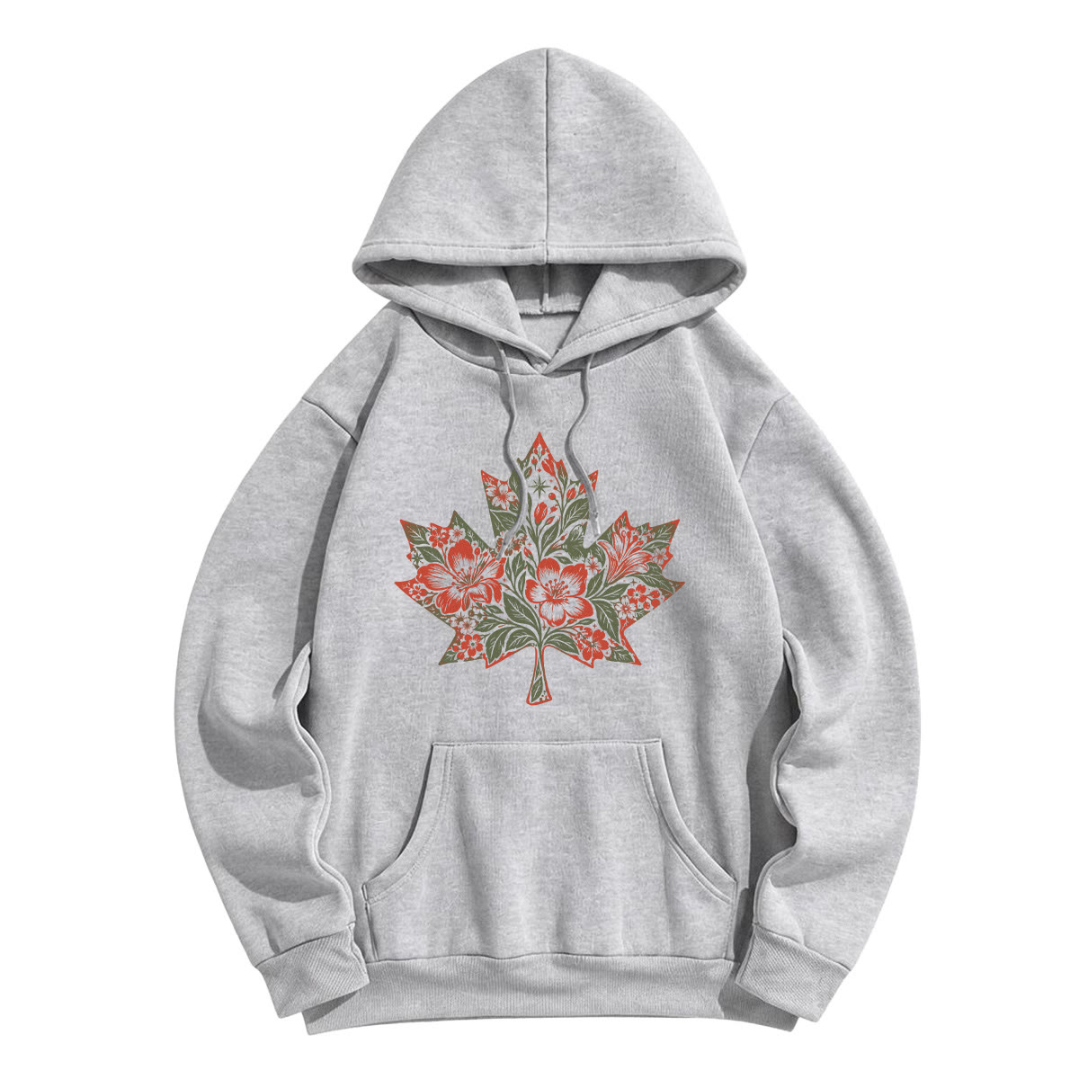 Rubbyoo Magical Floral Leaf Unisex Hoodie - Grey - 2XL - image 10