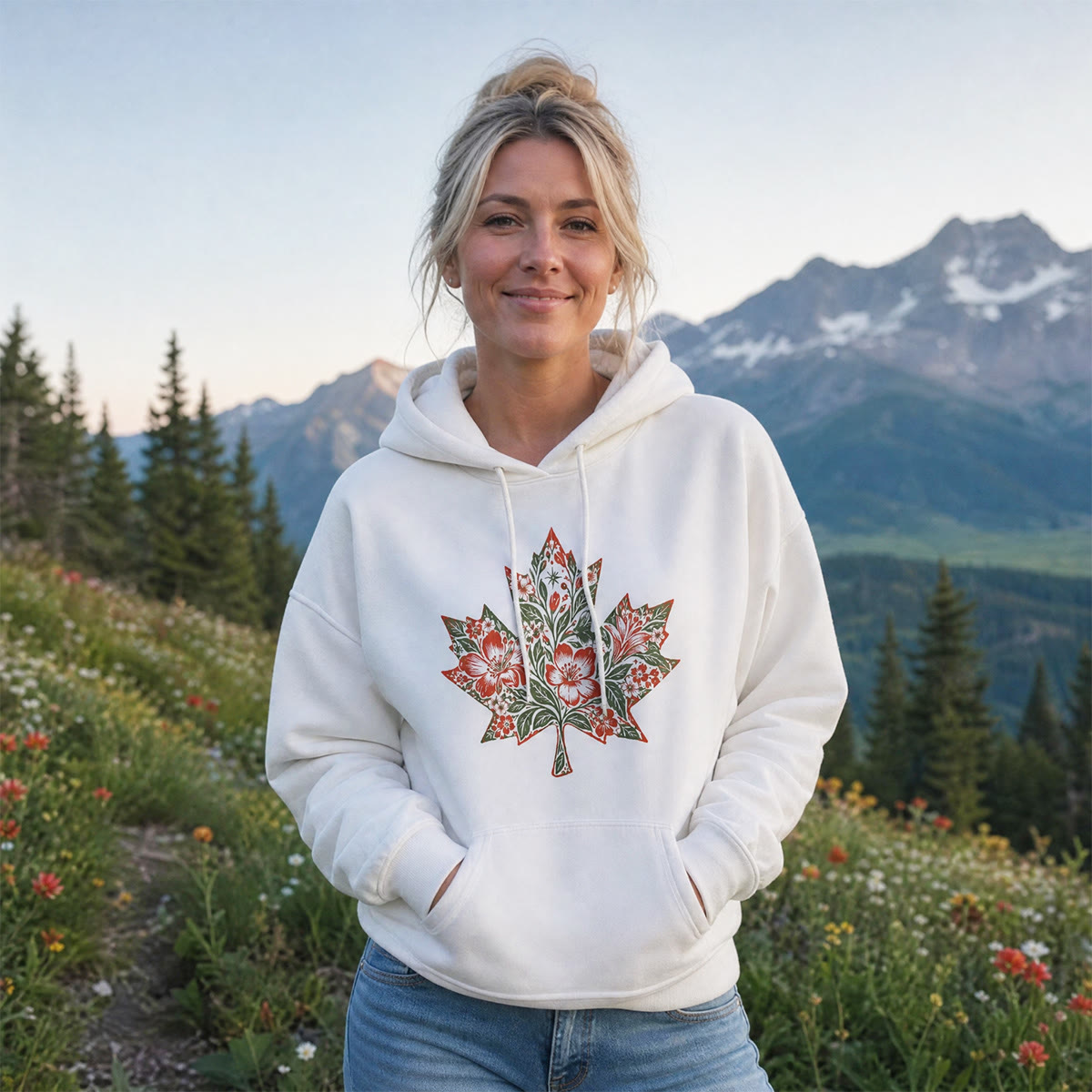 Rubbyoo Magical Floral Leaf Unisex Hoodie - image 4