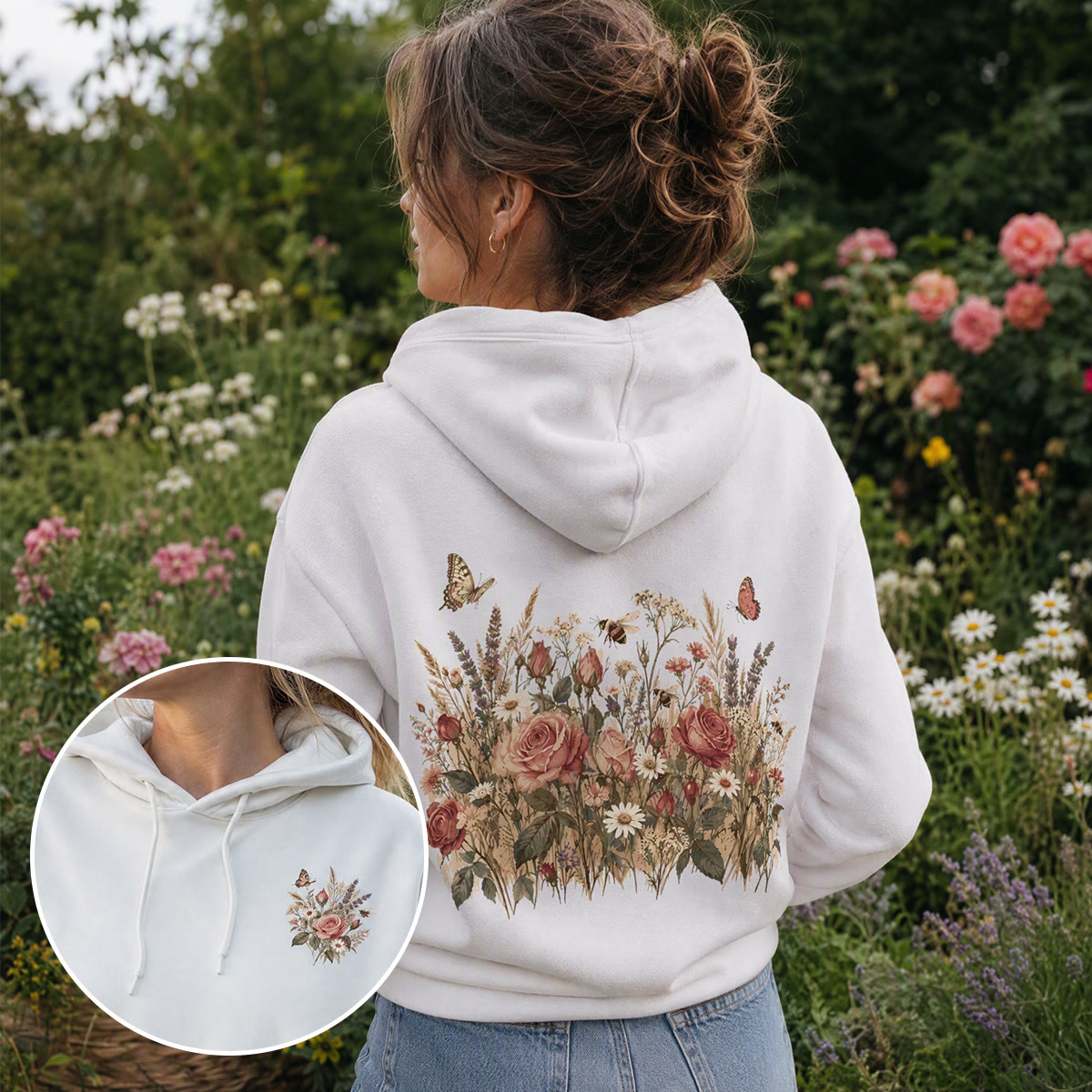 Rubbyoo Dreamy Butterflies Garden  Unisex Hoodie - image 3
