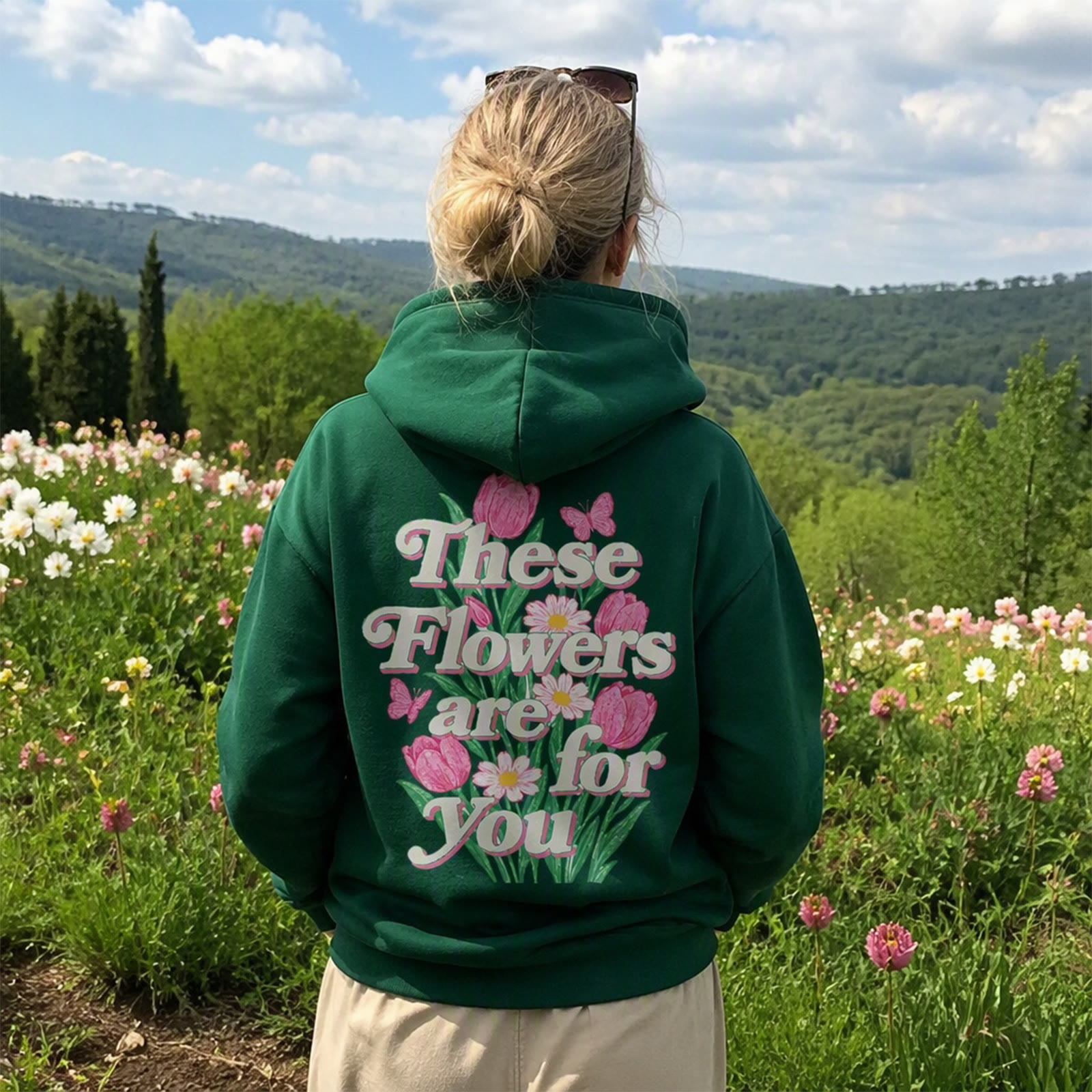 Rubbyoo These Flowers Are For You Unisex Hoodie - image 2