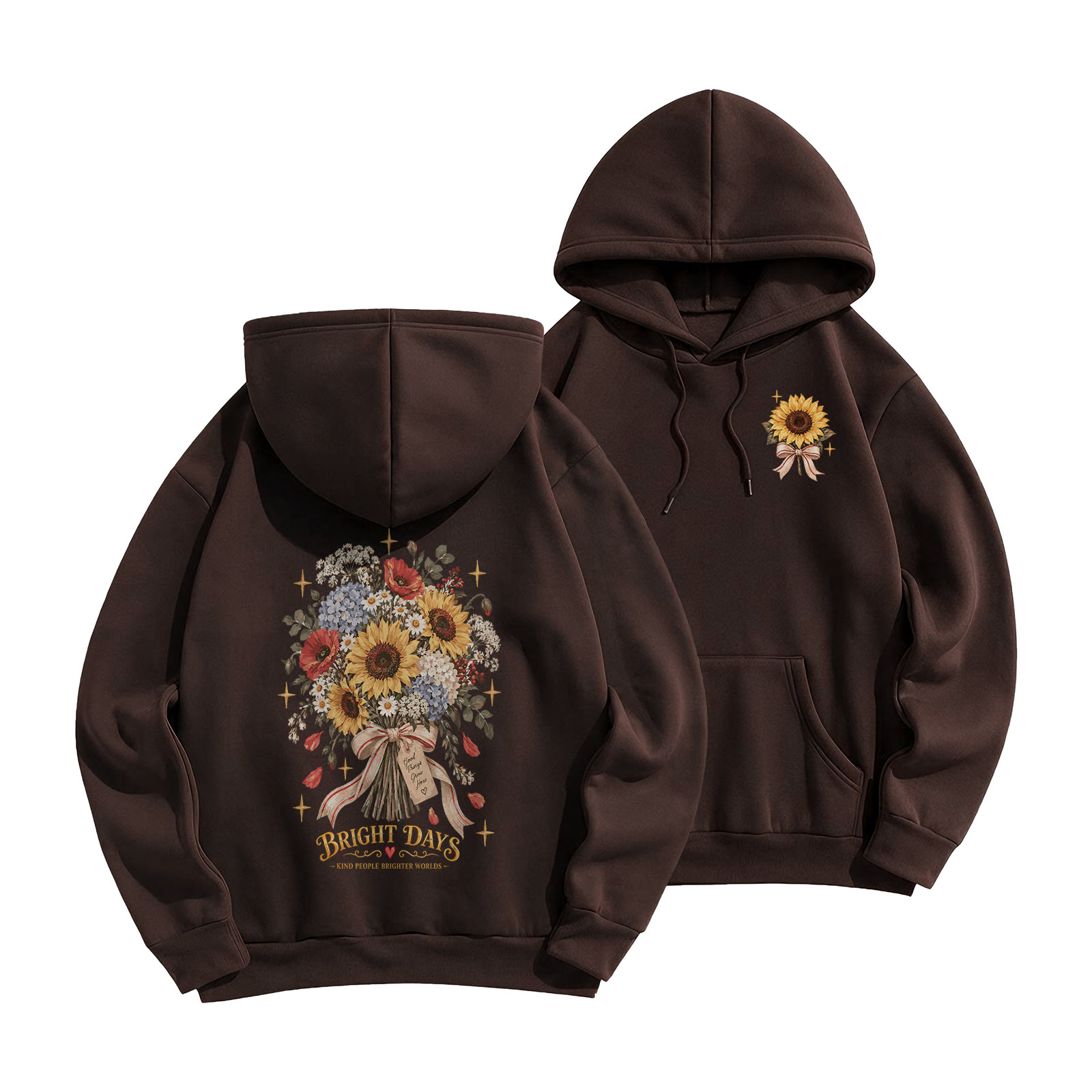 Rubbyoo Bright Days Unisex Hoodie - Coffee - 2XL - image 1