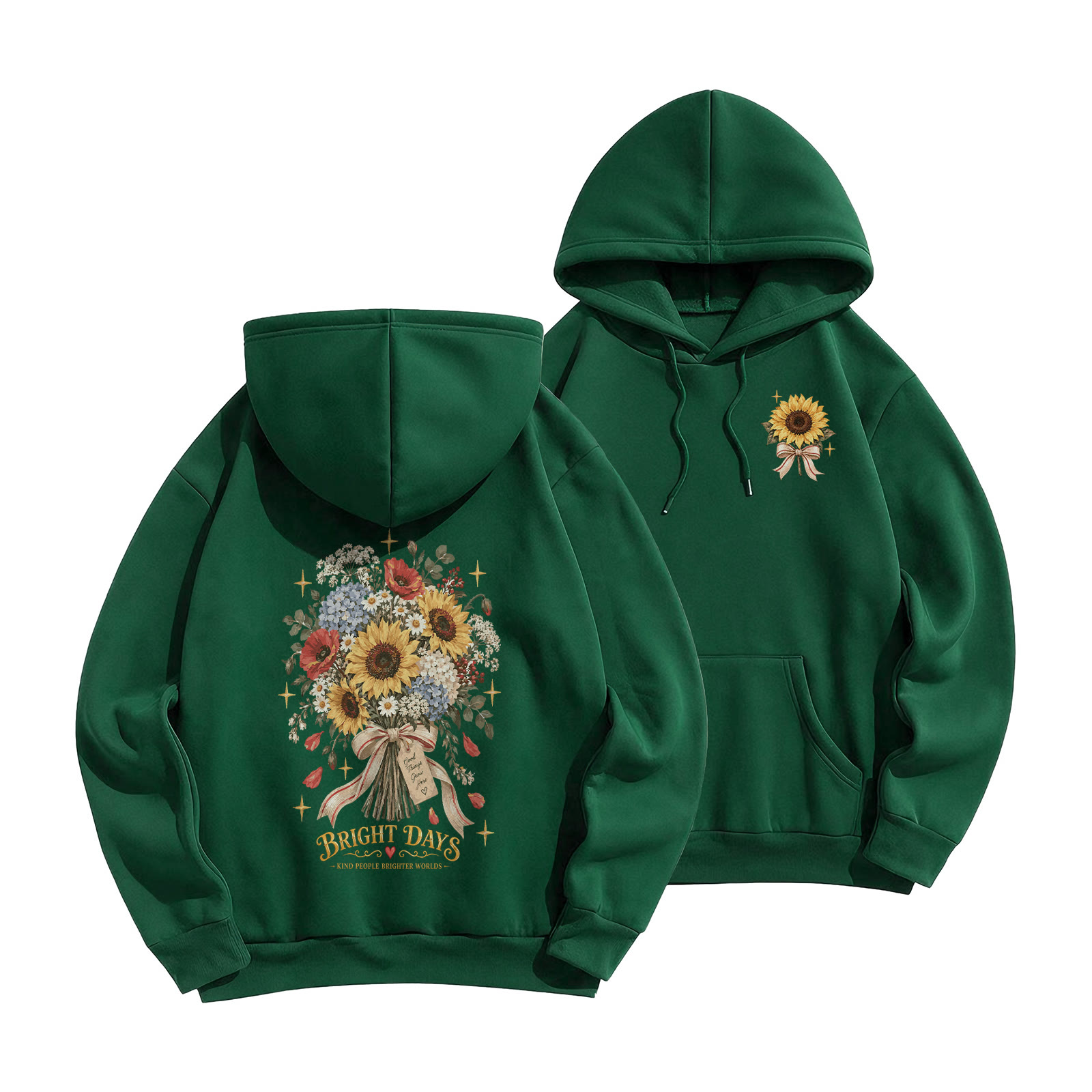 Rubbyoo Bright Days Unisex Hoodie - Green - 2XL - image 10