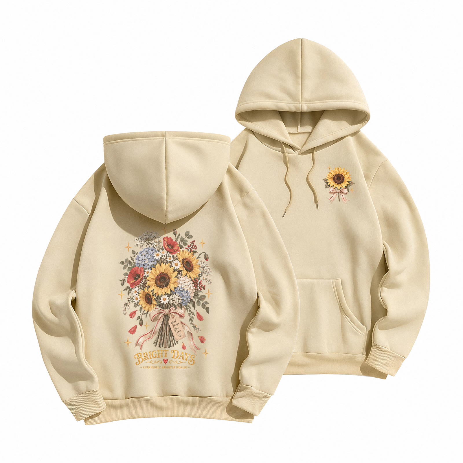 Rubbyoo Bright Days Unisex Hoodie - Light Coffee - 2XL - image 19