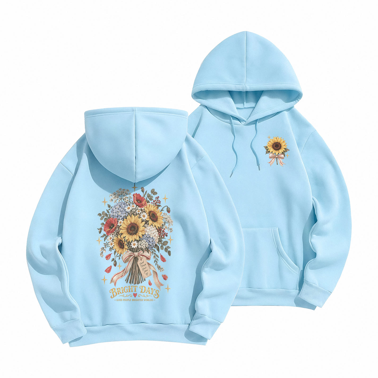 Rubbyoo Bright Days Unisex Hoodie - Light Blue - 2XL - image 16