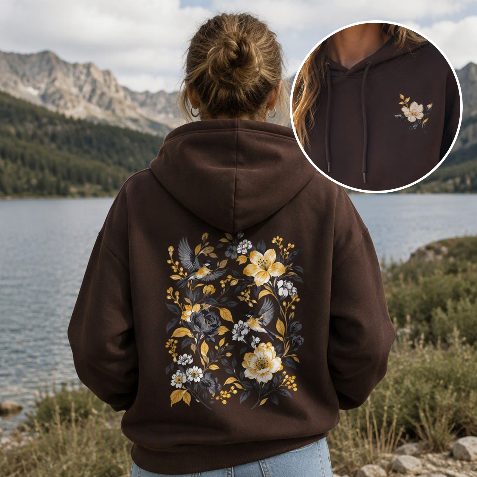 Rubbyoo Beautiful Golden Bloom Unisex Hoodie - image 4