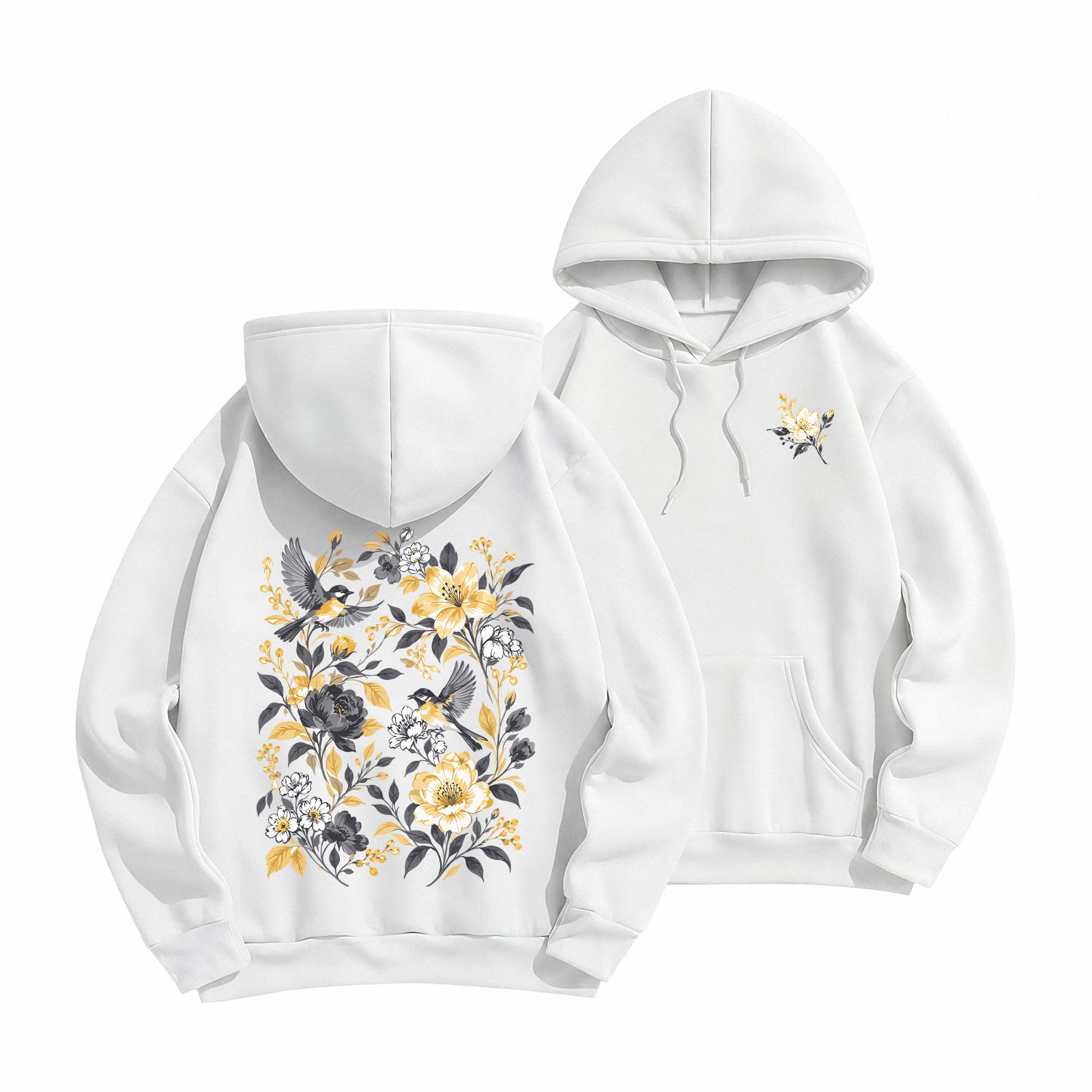 Rubbyoo Beautiful Golden Bloom Unisex Hoodie - White - 2XL - image 16