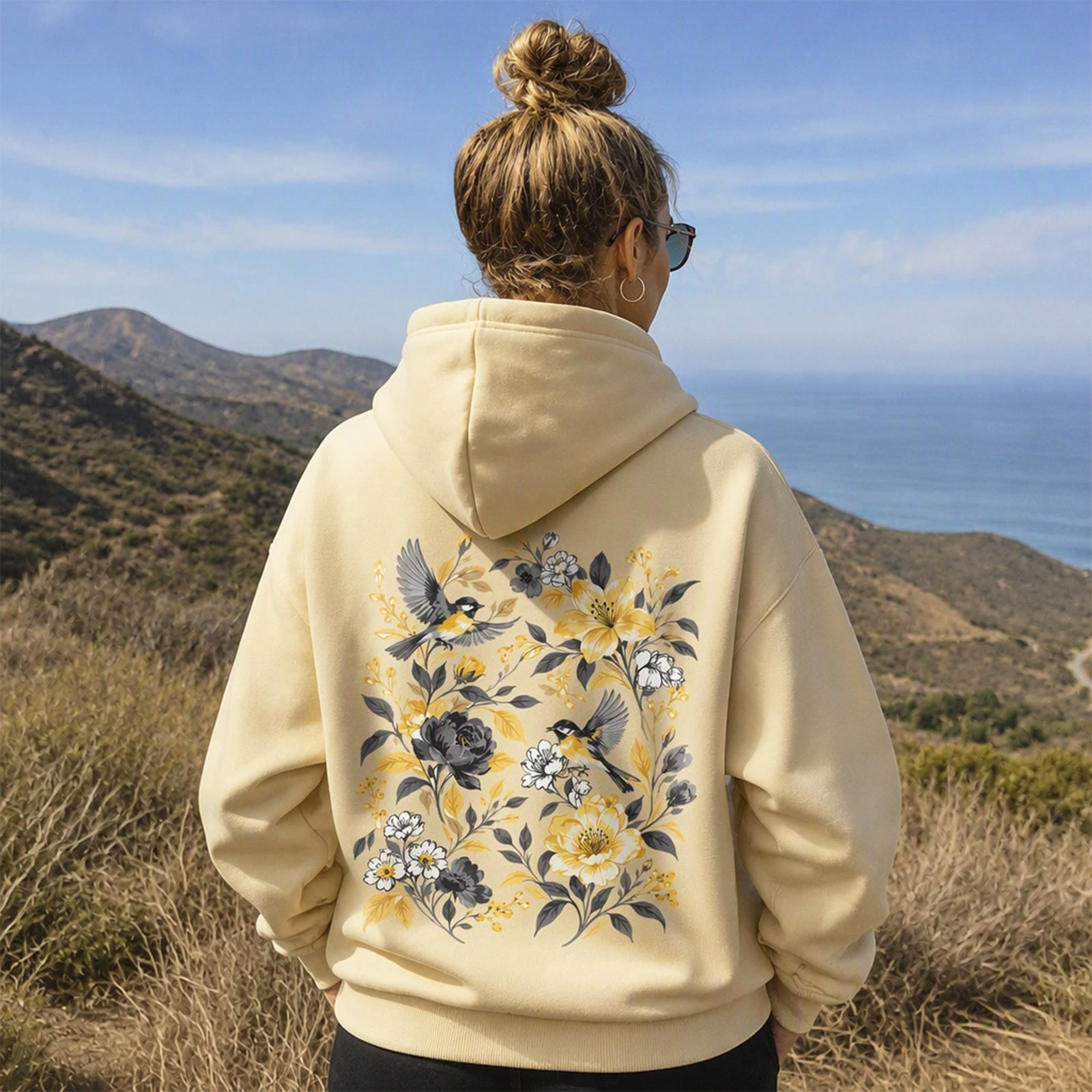 Rubbyoo Beautiful Golden Bloom Unisex Hoodie - image 2