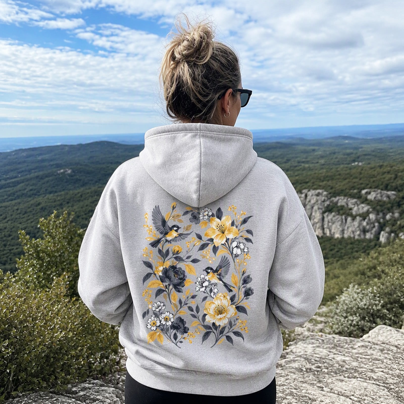 Rubbyoo Beautiful Golden Bloom Unisex Hoodie - image 3