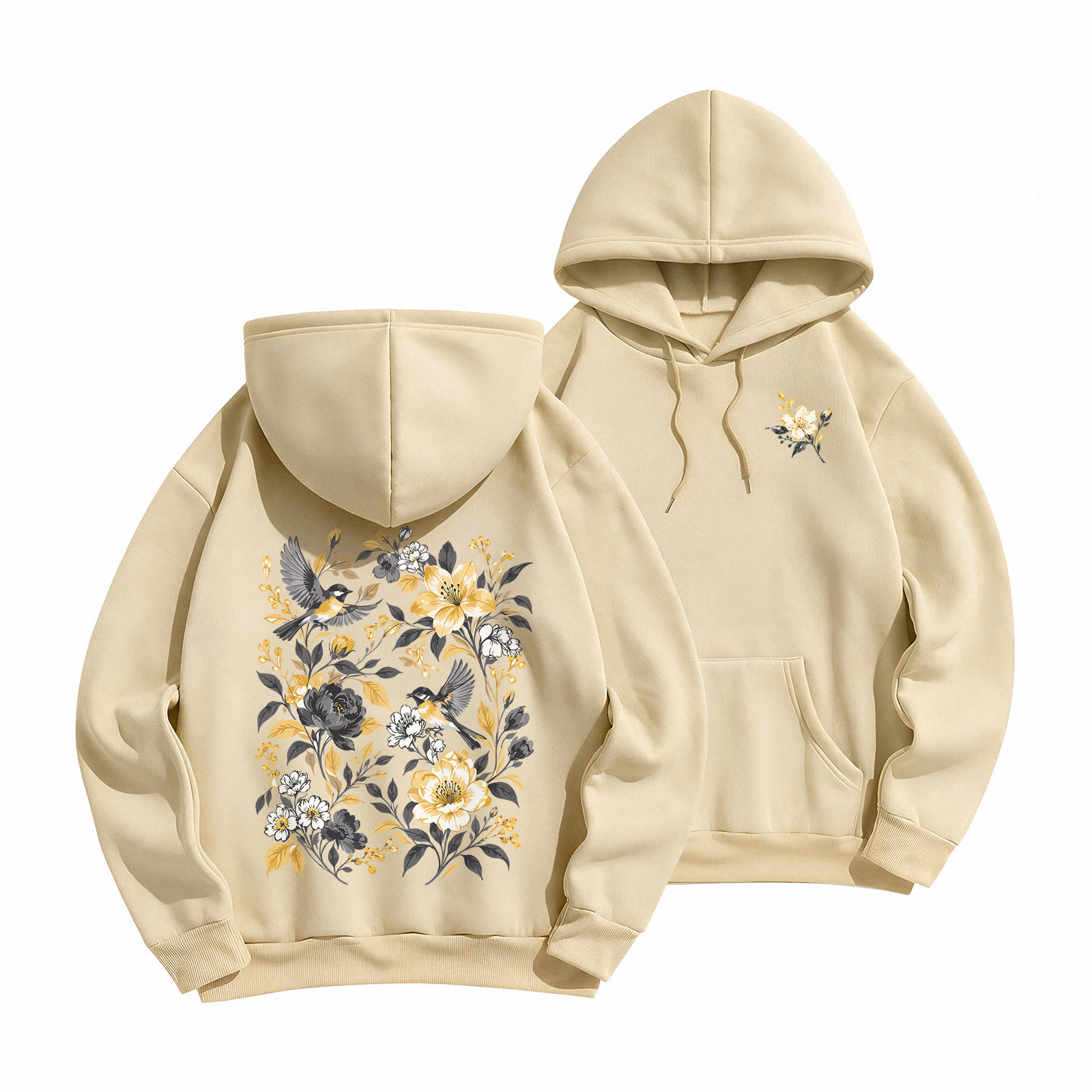 Rubbyoo Beautiful Golden Bloom Unisex Hoodie - Light Coffee - 2XL - image 1