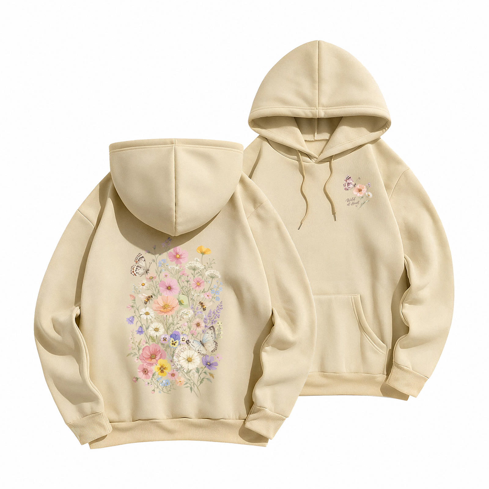 Rubbyoo Vintage Wildflower Meadow Unisex Hoodie - Light Coffee - 2XL - image 19