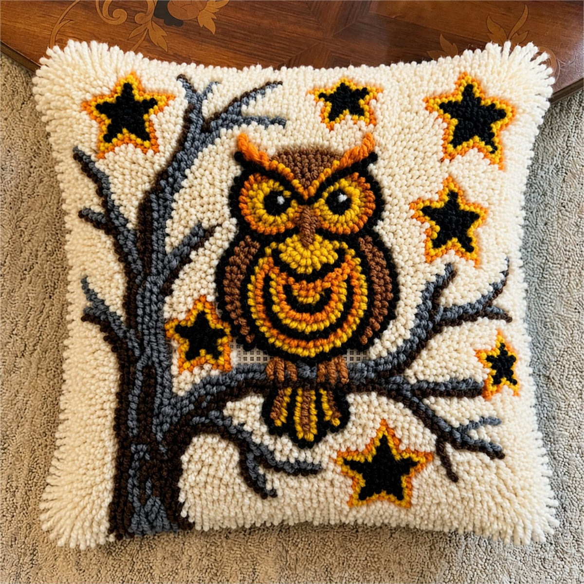 Toy Craft Using Thread Rubbyoo Latch Hook Pillow Kit - Adorable Woodland Owl | Charming ...