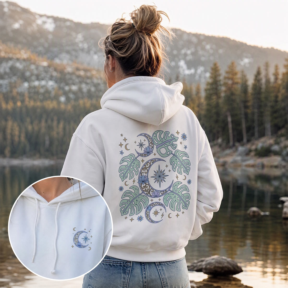 Rubbyoo Magical  Celestial Leaves Unisex Hoodie  - image 2