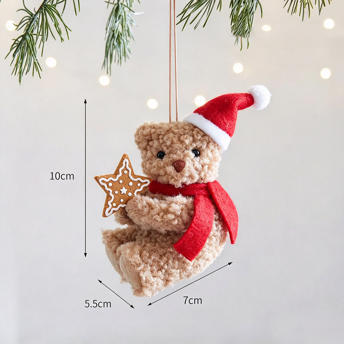 Rubbyoo Christmas Teddy Bear Ornament – Adorable Plush Accent | Heartwarming Xmas Tree Hanging - Khaki-A - image 13