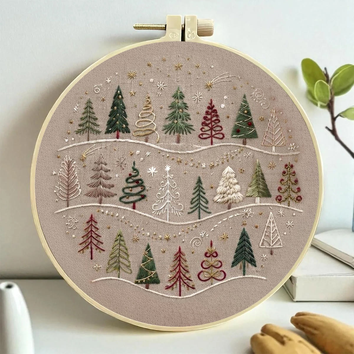 Rubbyoo Embroidery Kit - Magical Xmas Woodland | Meaningful DIY Christmas Gift | Exquisite Christmas Trees Pattern - image 2