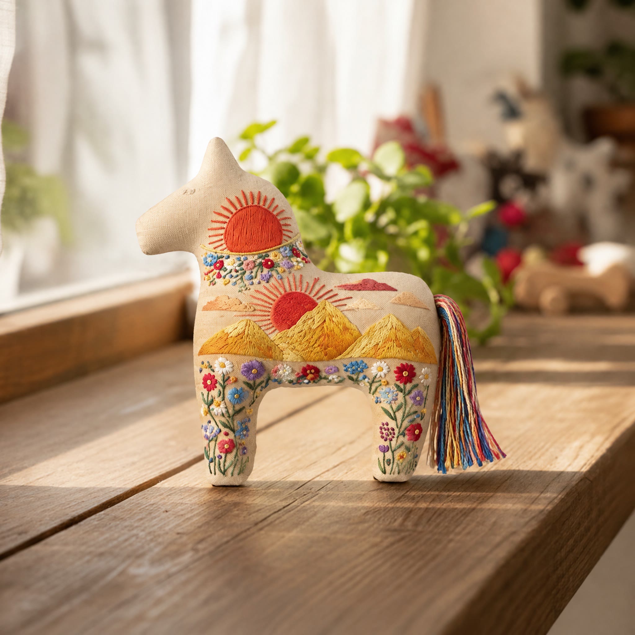 Rubbyoo Dala Horse Embroidery Kit - Sunrise Valley | Nature Inspired Diy Craft | Nordic Cozy Nursery Room Decor - image 2