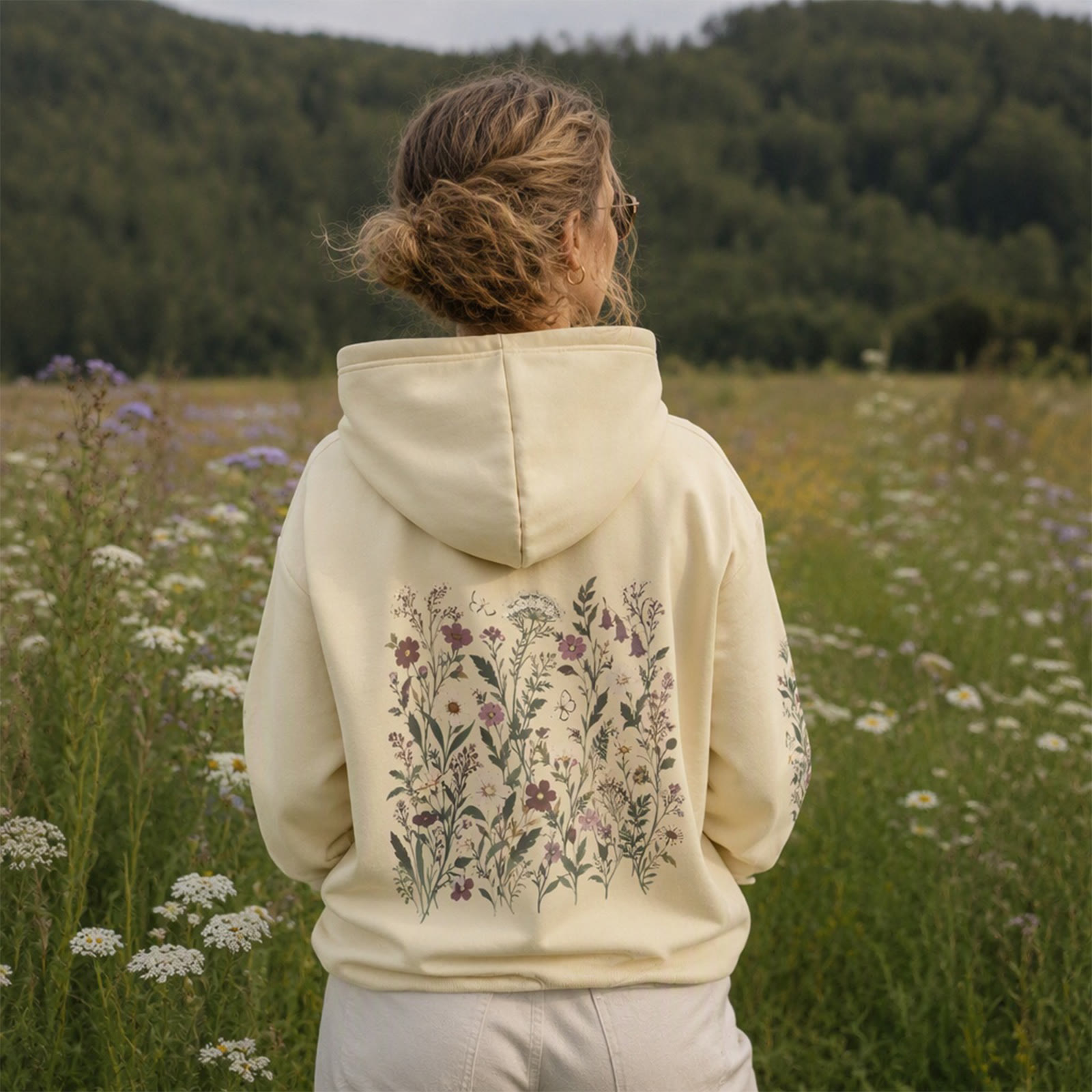 Rubbyoo Vintage Flora Bloom Unisex Hoodie  - image 2