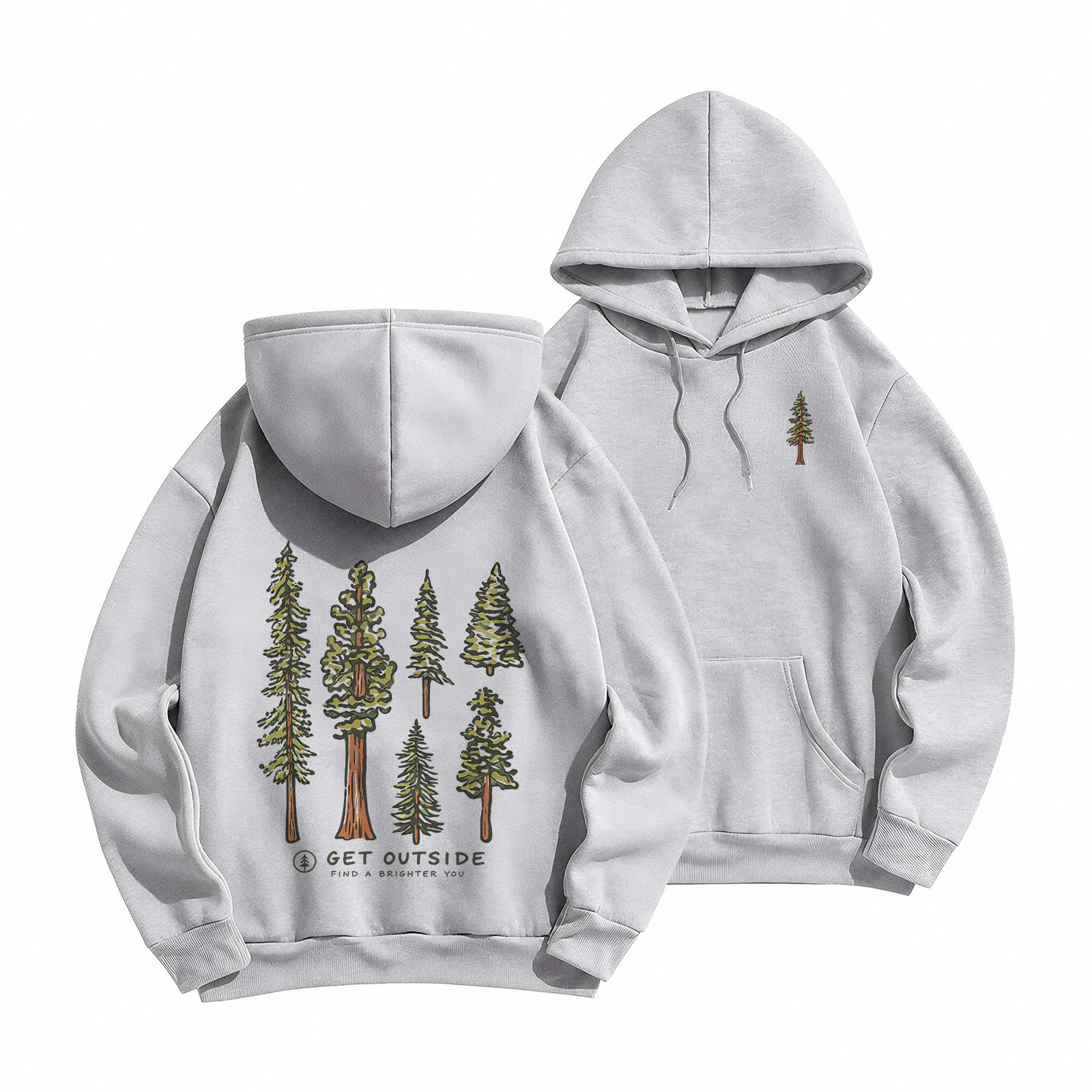 Rubbyoo Find A Brighter You Unisex Hoodie  - Grey - 2XL - image 1