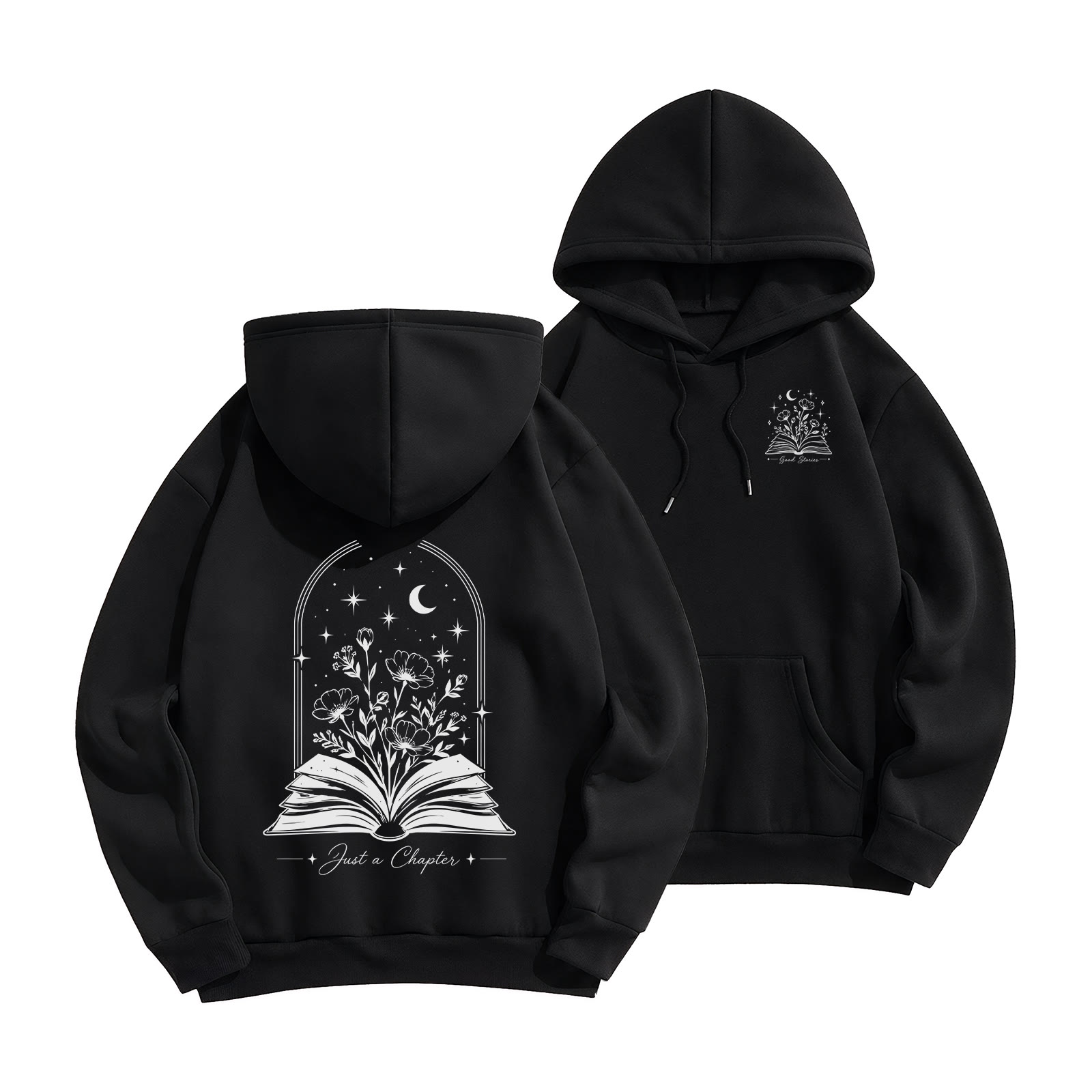 Rubbyoo Just A Chapter Unisex Hoodie  - Black - 2XL - image 1