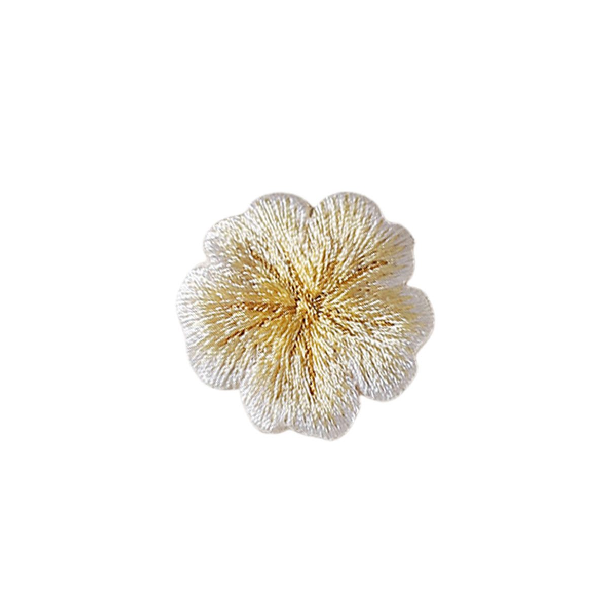 Rubbyoo Cherry Blossoms Embroidered Patch - Iron On Floral Patches | Suitable For Jeans Decor  - A Pair of Yellow Flowers - image 2