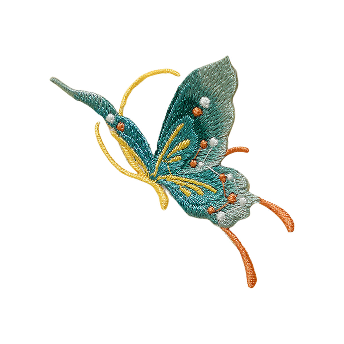 Rubbyoo Butterfly Embroidered Patch - Stylish Iron-on Clothing Repair Accessory | Elegant Nature Inspired Bag Decor - Green - image 2