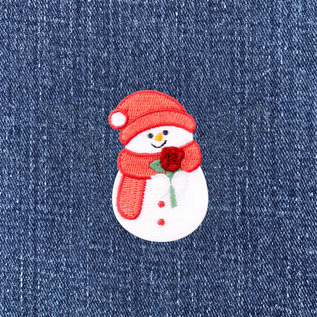 Rubbyoo Winter Snowman Embroidered Patch - Christmas Iron-on Applique | Perfect For Backpack Decoration - image 1