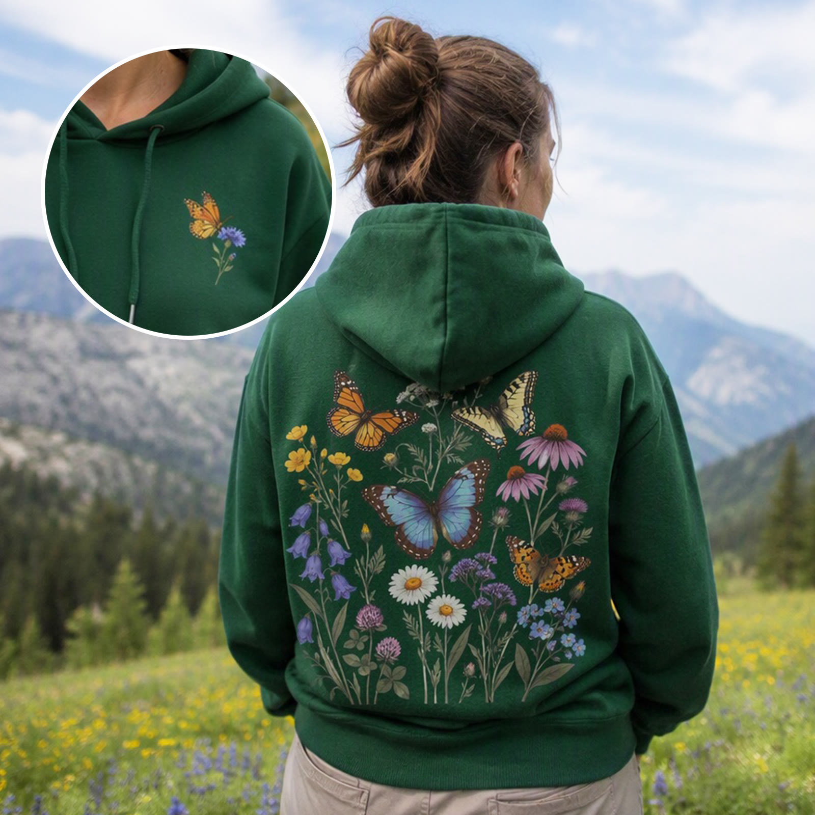 Rubbyoo Butterflies Eden Unisex Hoodie  - image 2