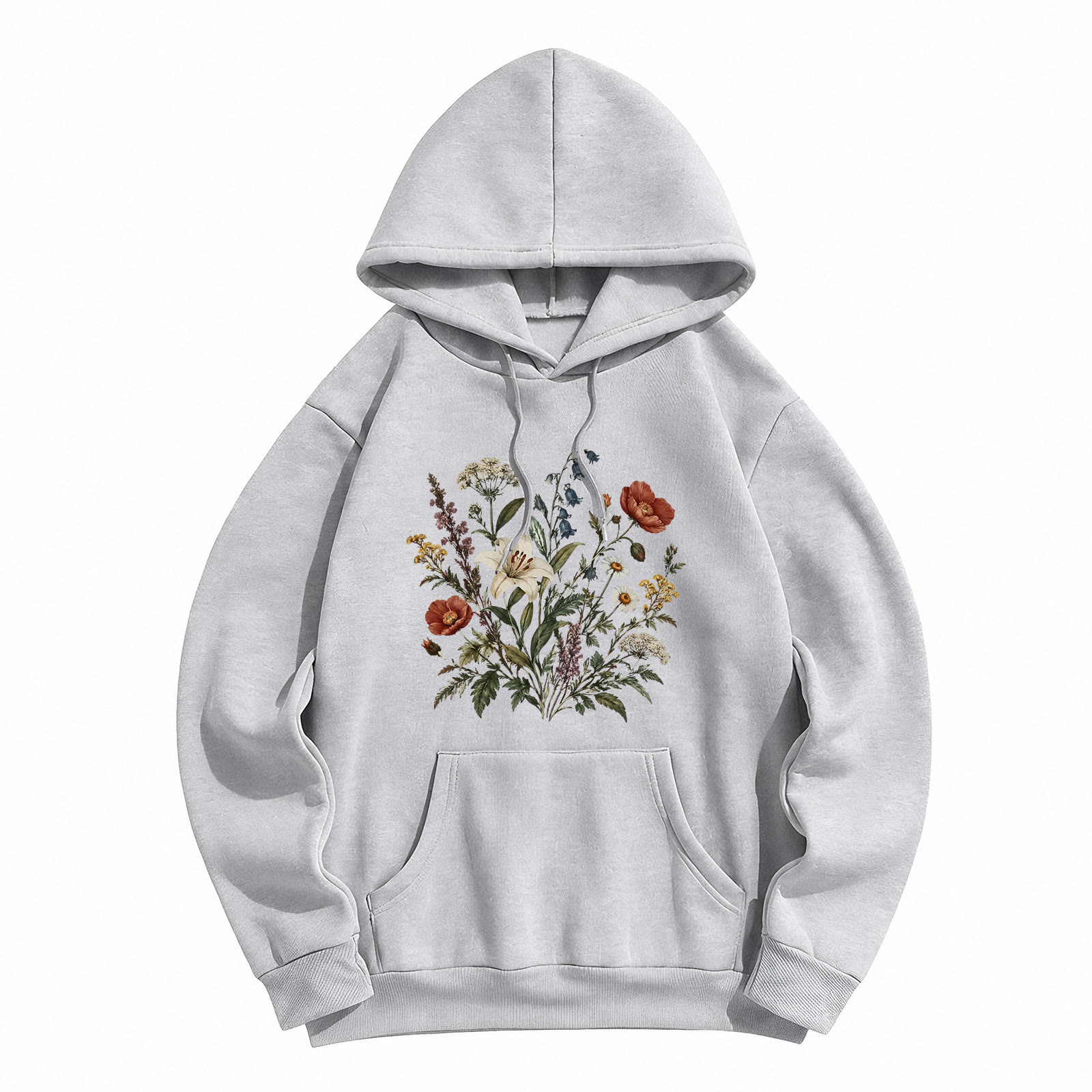 Rubbyoo Floral Mirage Unisex Hoodie  - Grey - 2XL - image 1