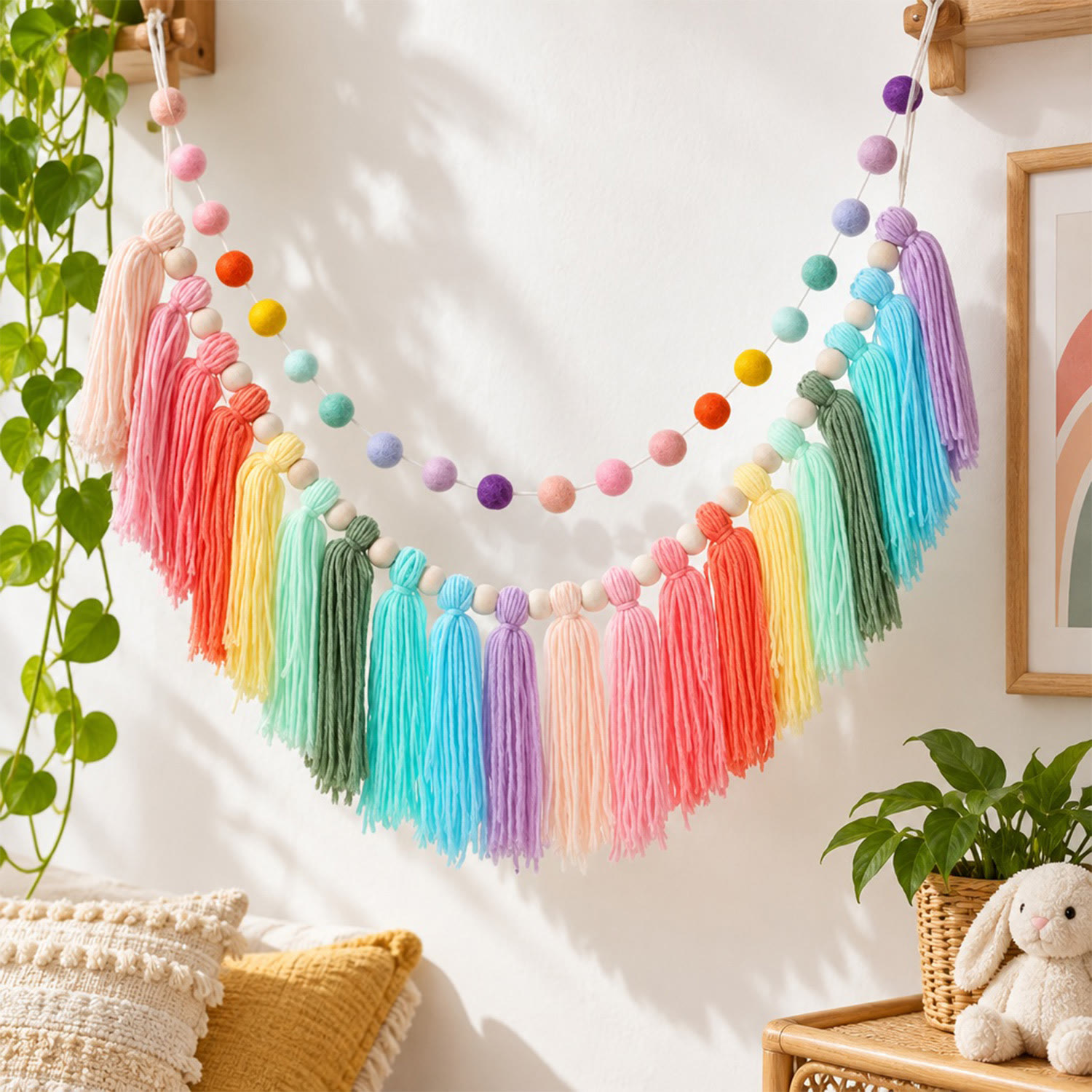 Rubbyoo Boho Colorful Wall Hanging - Playful Nursery Room Styling | Vibrant Nordic Interior Accent - image 1