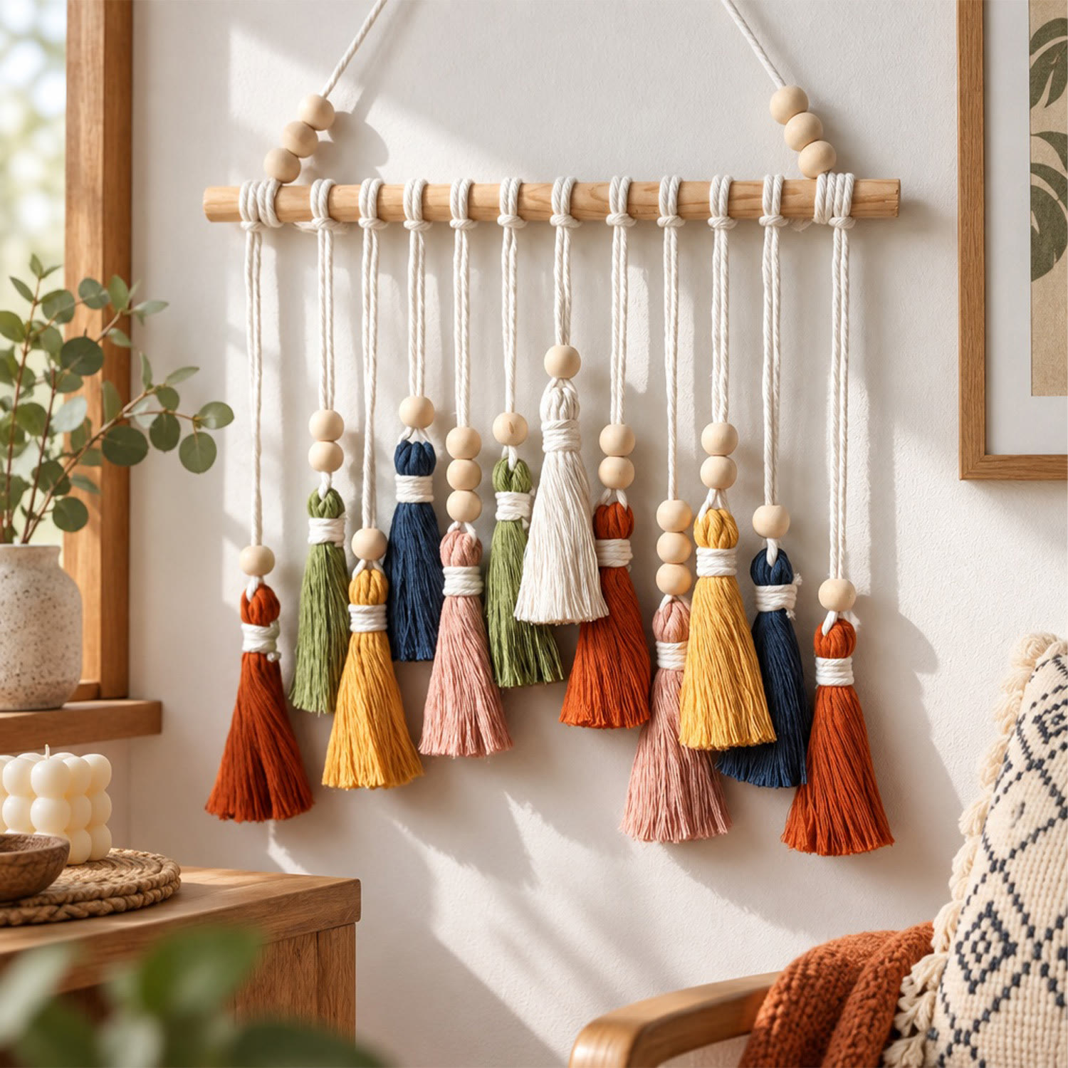 Rubbyoo Boho Tassel Wall Hanging - Thoughtful Housewarming Gift | Charming Modern Interior Styling - Colorful - image 1