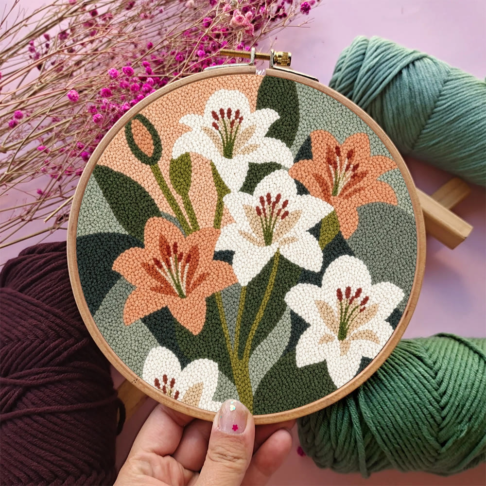 Endless Wonderful Blossom Punch Needle Kit - Funny Beginner-Friendly New Hobby | Elegant Floral Framed Art - image 4