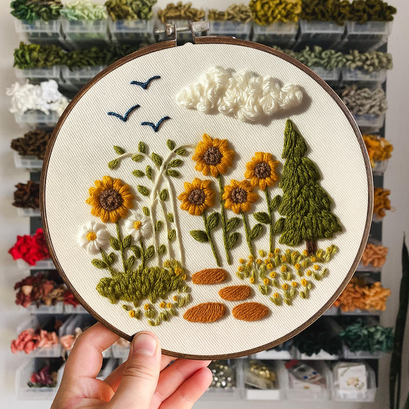 Rubbyoo Embroidery Kit - Blooming Sunflower | Floral Stitching Craft | Unique Room Decor - image 5