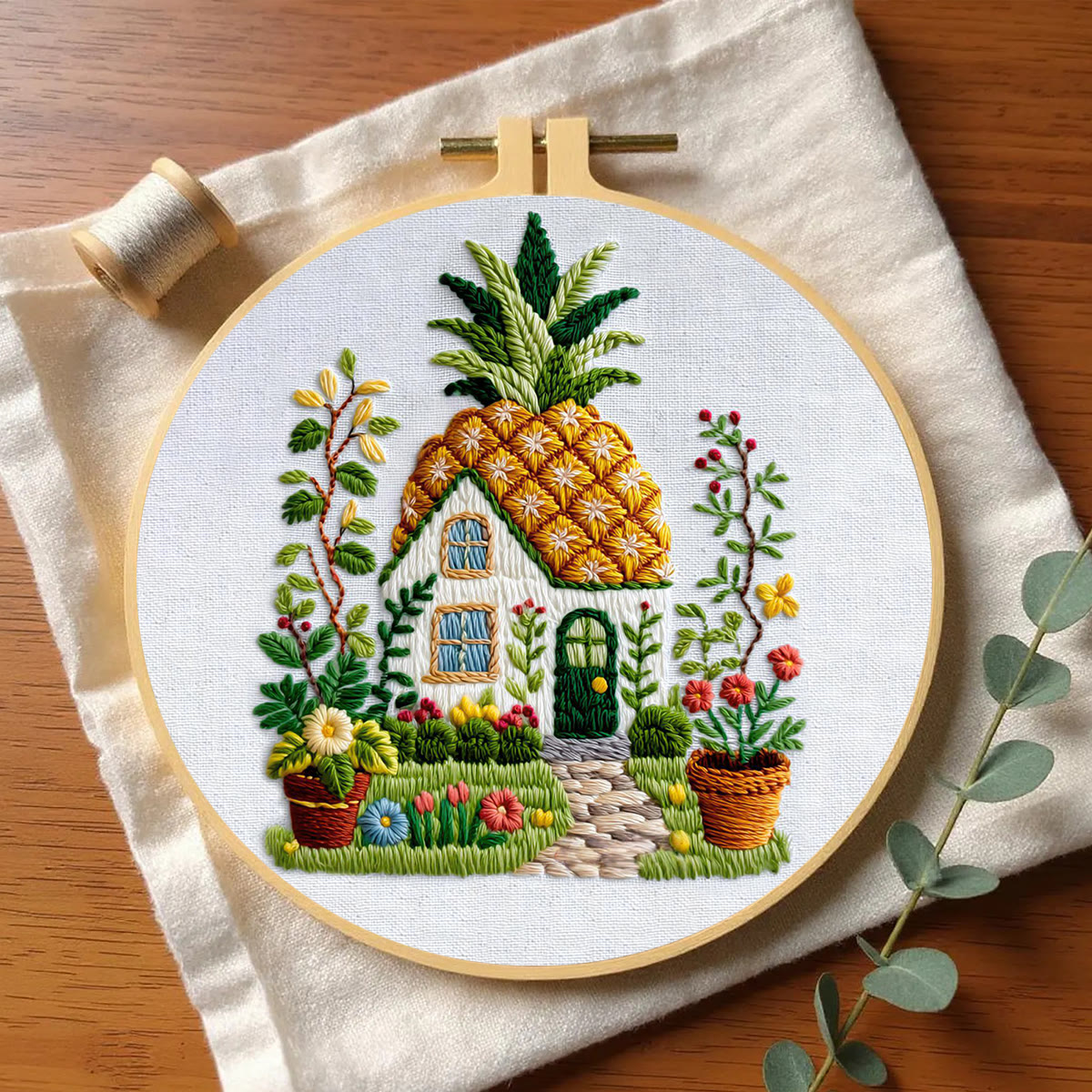 Rubbyoo Embroidery Kit - Pineapple Roof Cottage | Simple Handcraft | Charming Gift Option - image 7