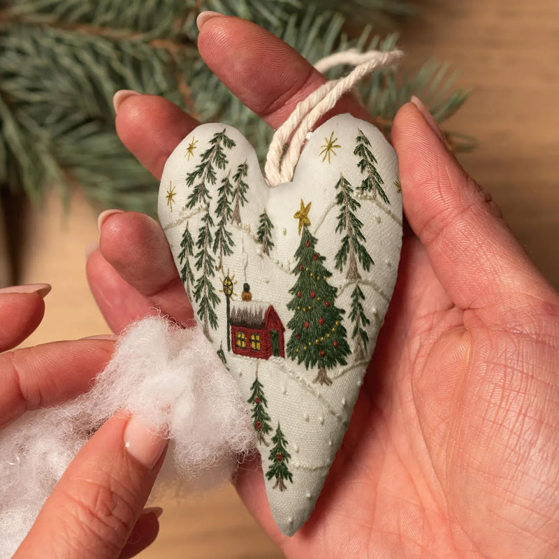Rubbyoo Heart Embroidery Kit - Christmas Town | Creative Winter Decor | Perfect Christmas Gift  - image 5