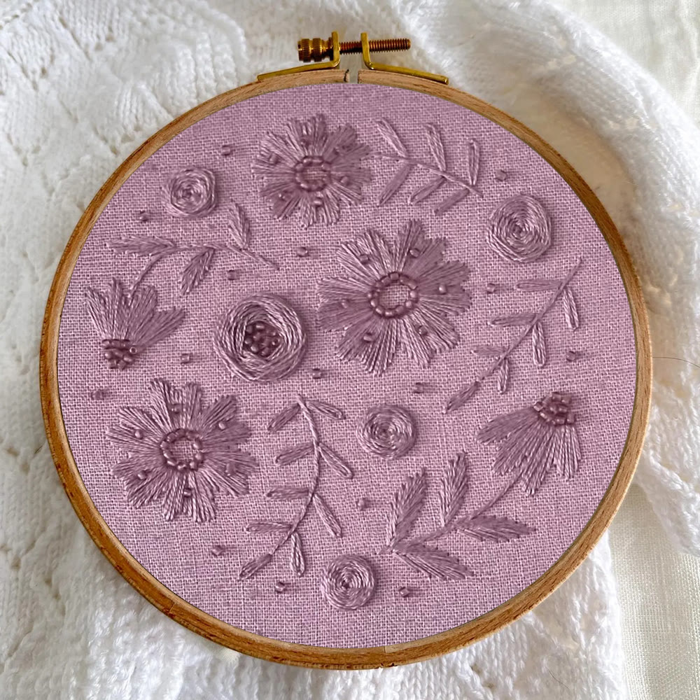 Rubbyoo Embroidery Kit - Purple Charm | Diy Floral Artwork | Easy Handmade Craft For Beginner - image 9