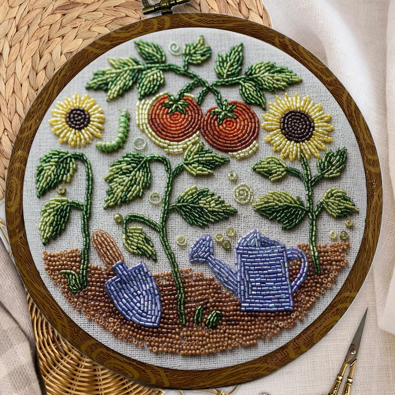 Rubbyoo Bead Embroidery Kit - Vibrant Garden | Diy Botanical Craft | Perfect For Room Ornament - image 4