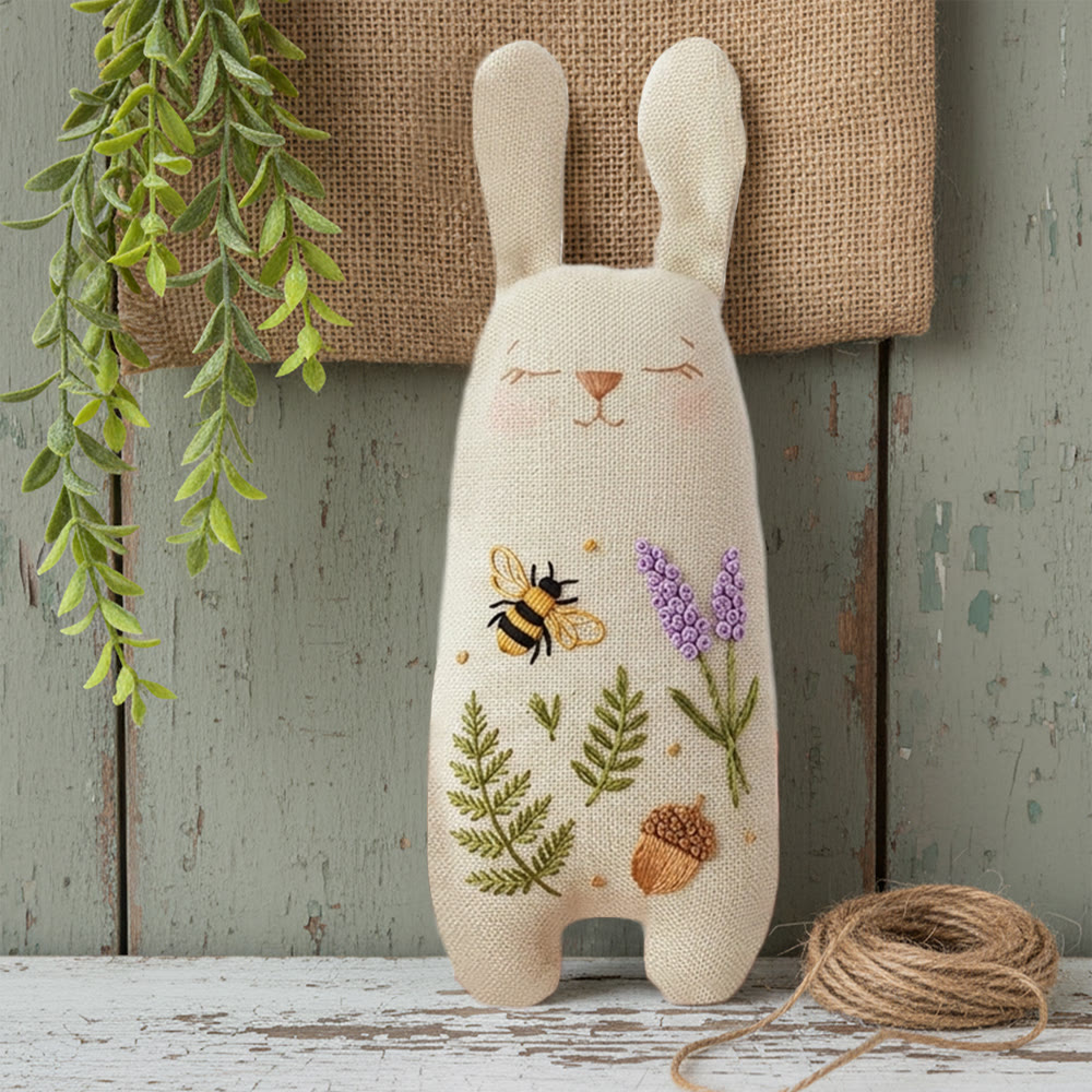 Rubbyoo Bunny Toy Embroidery Kit - Bee And Flower | Diy Craft For Beginner | Unique Handmade Needlework - image 6