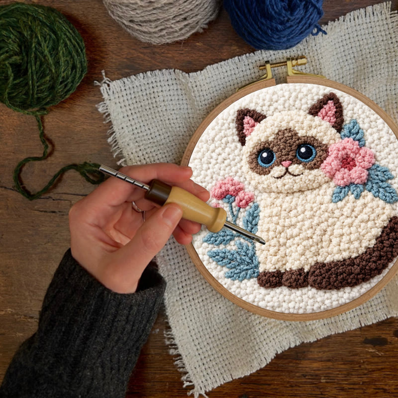 Blooming Fluffy Kitten Punch Needle Kit – Entry-Level DIY Starter | Fun Handcraft Creation - image 6