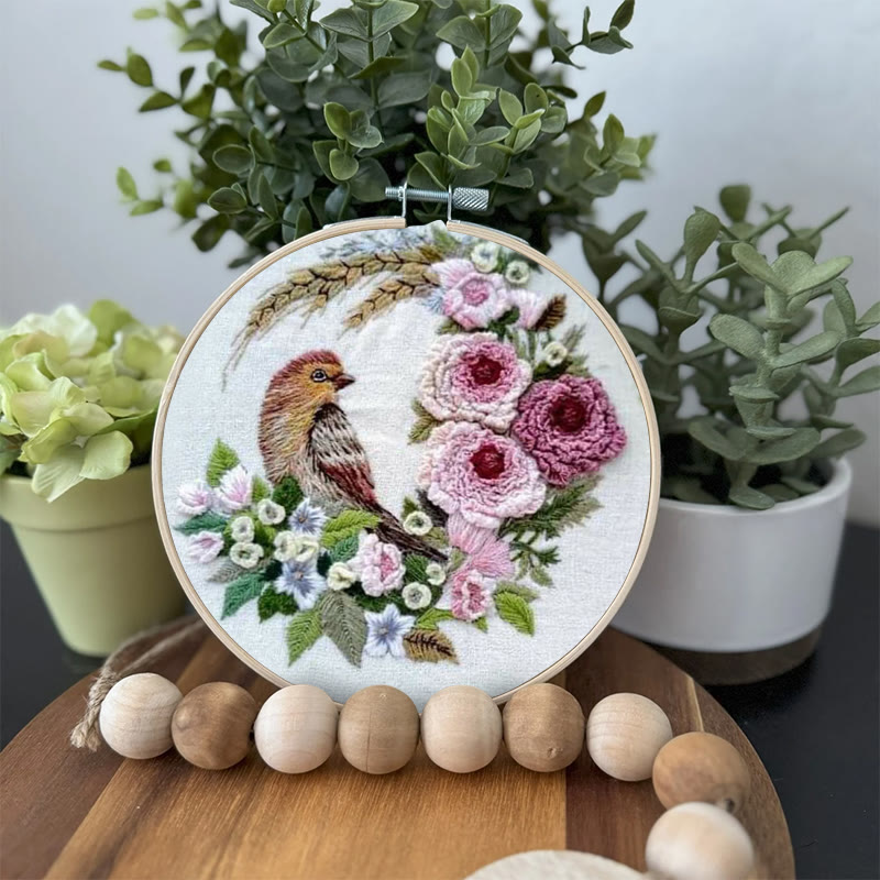 Rubbyoo Embroidery Kit - Stunning Birds With Flowers | Floral Needle Handicraft | Unique Gifts For Room Decor - image 7