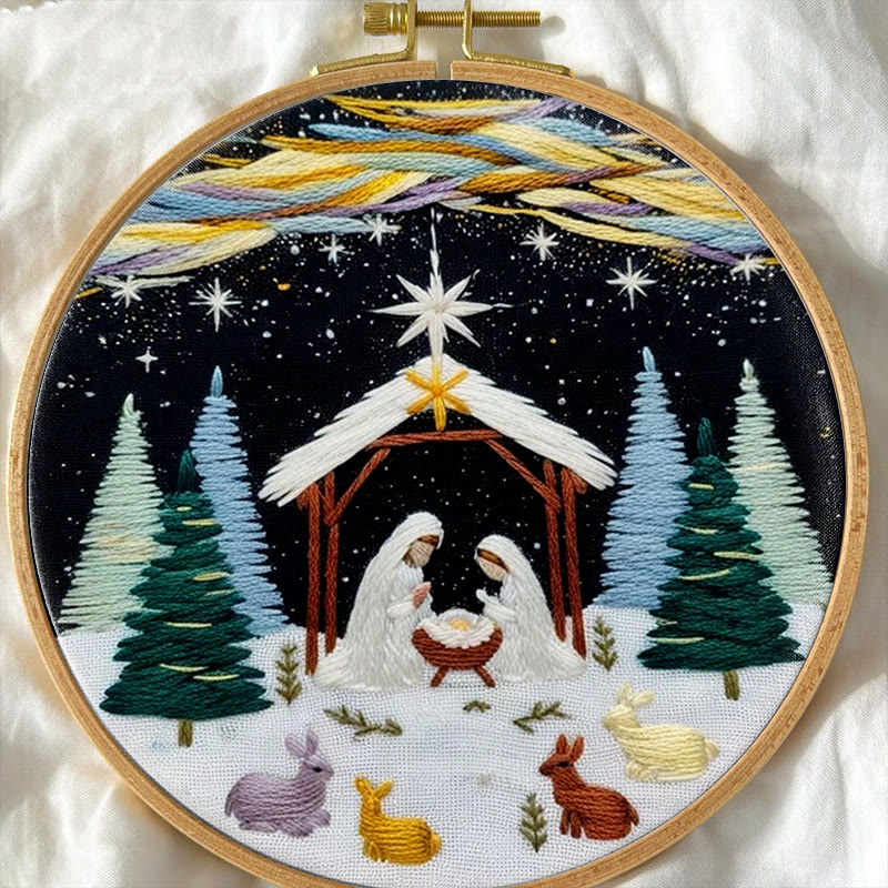 Rubbyoo Embroidery Kit - Nativity Christmas Night | Religious Diy | Spiritual Home Accent - image 7