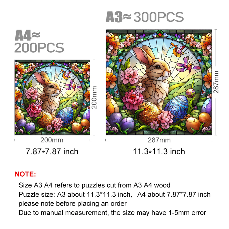 Spring Easter Bunny & Egg - Wooden Jigsaw Puzzle