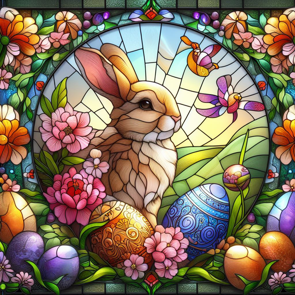 Spring Easter Bunny & Egg - Wooden Jigsaw Puzzle