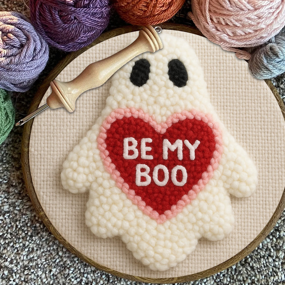 Cute Ghost "be My Boo" Punch Needle Kit – Easy-to-make Diy Project | Confessional Handmade Gift - image 7