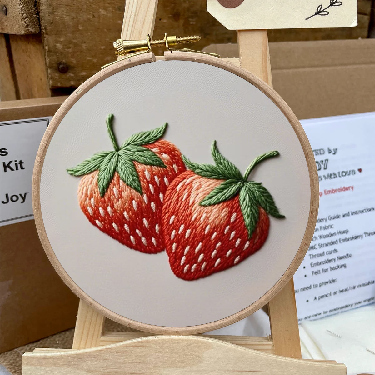 Rubbyoo Embroidery Kit- Two Big Strawberries | For Beginners DIY Craft Kits - image 6