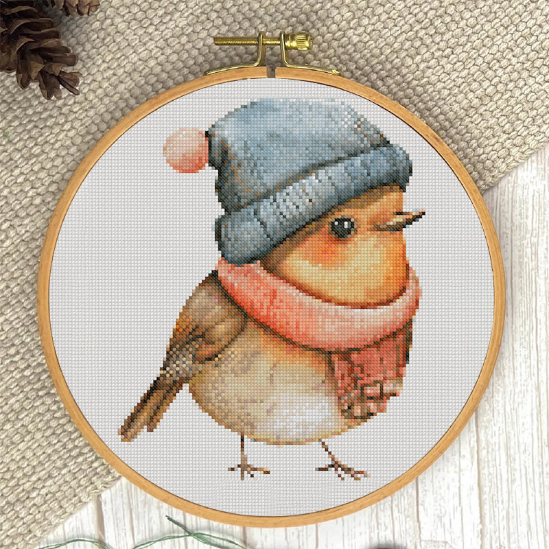  Cross Stitch Kit - Lovely Chick | Winter Room Ornament  | Handmade Animal Craft  - image 8